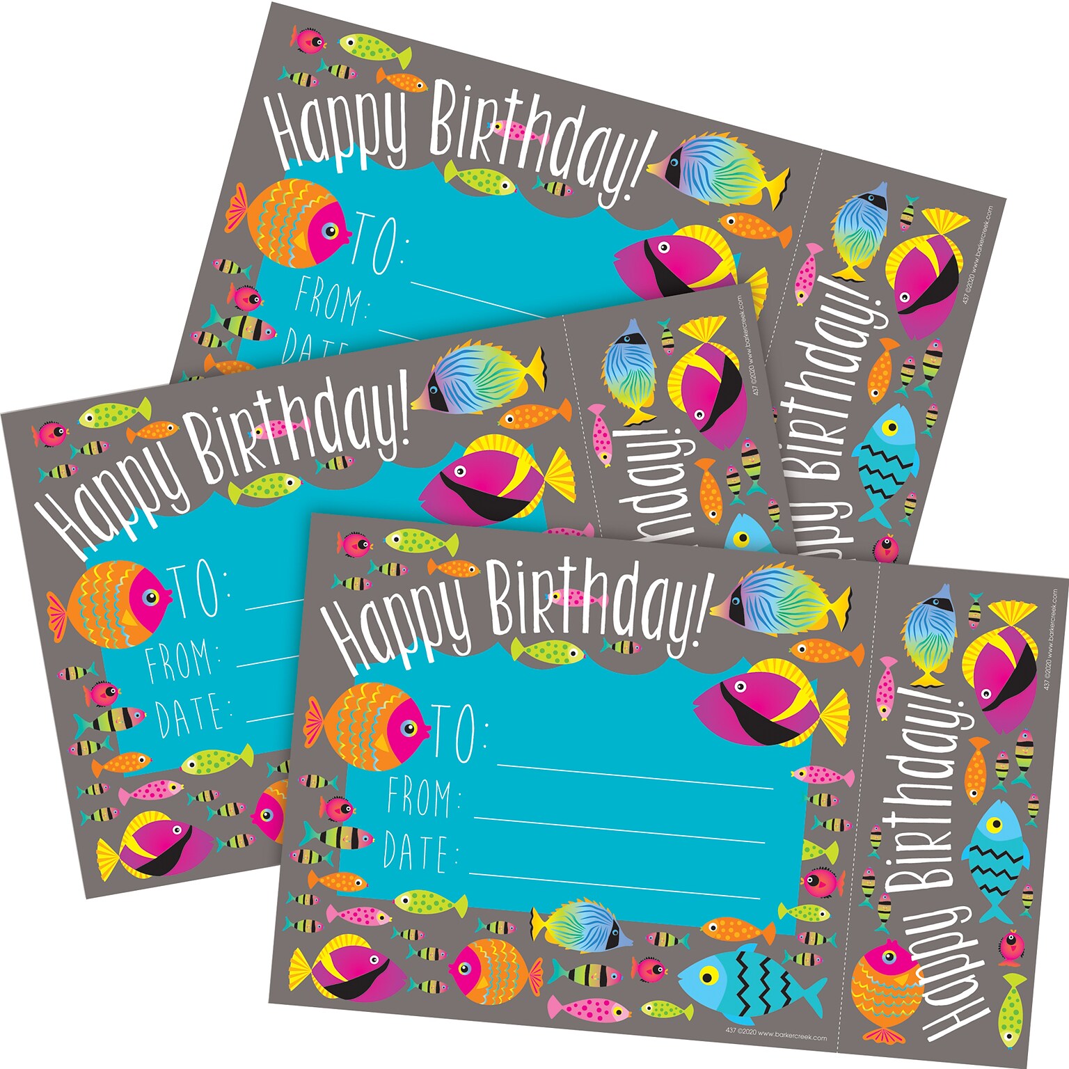 Barker Creek Kai Ola Happy Birthday Awards & Bookmarks Set, 8.5 x 5.5”, Multicolored, 90/Set (4173)