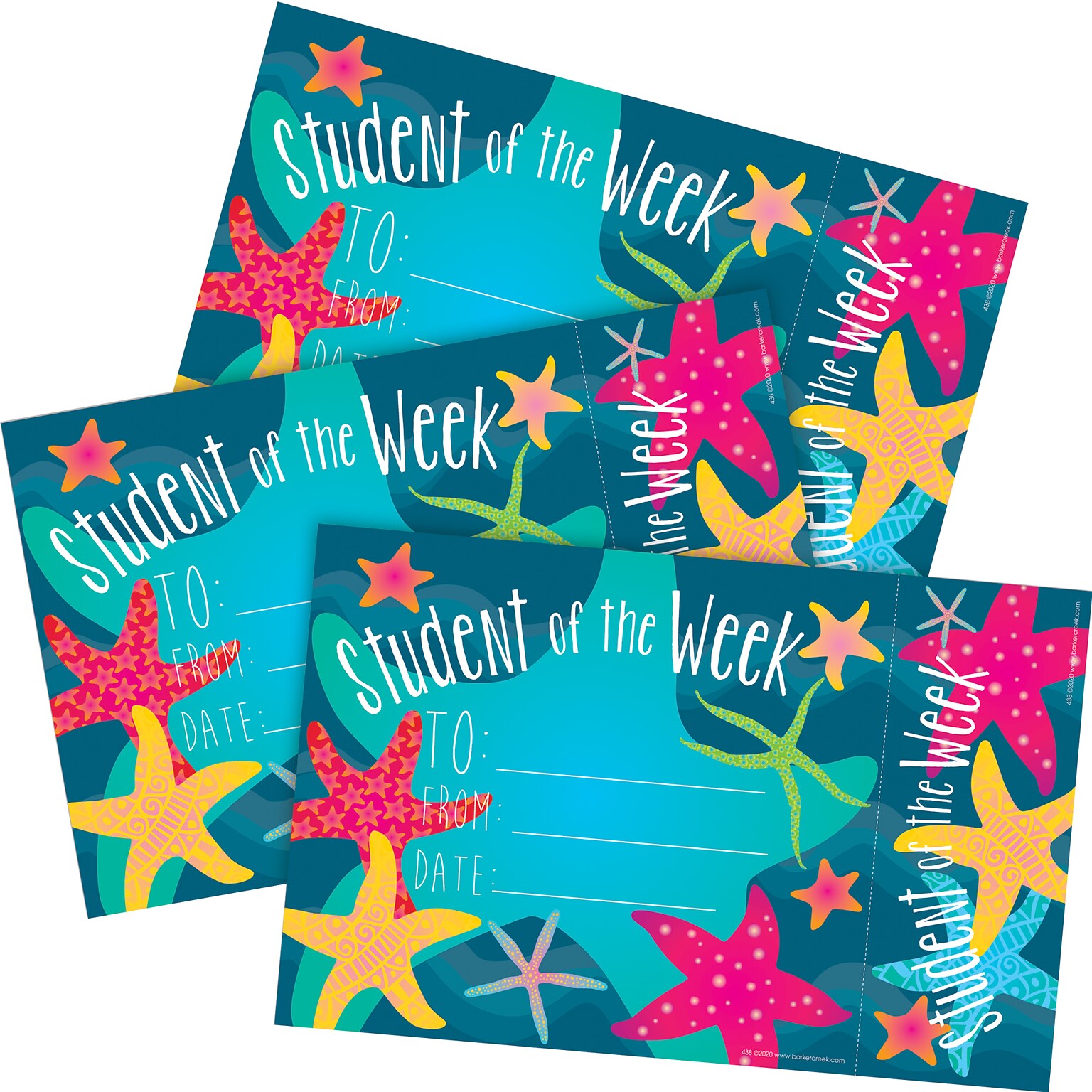 Barker Creek Kai Ola Student of the Week Awards & Bookmarks Set, 8.5 x 5.5”, Multicolored, 90/Set (4174)