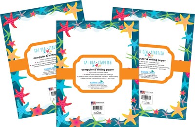 Barker Creek 8.5 x 11 Kai Ola Starfish Computer Paper Pack, 150 Sheets/Set (4314)