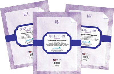 Barker Creek Tie-Dye & Ombré Computer Paper, 8.5 x 11, 60 lbs., Purple, 150 Sheets/Pack (4342)