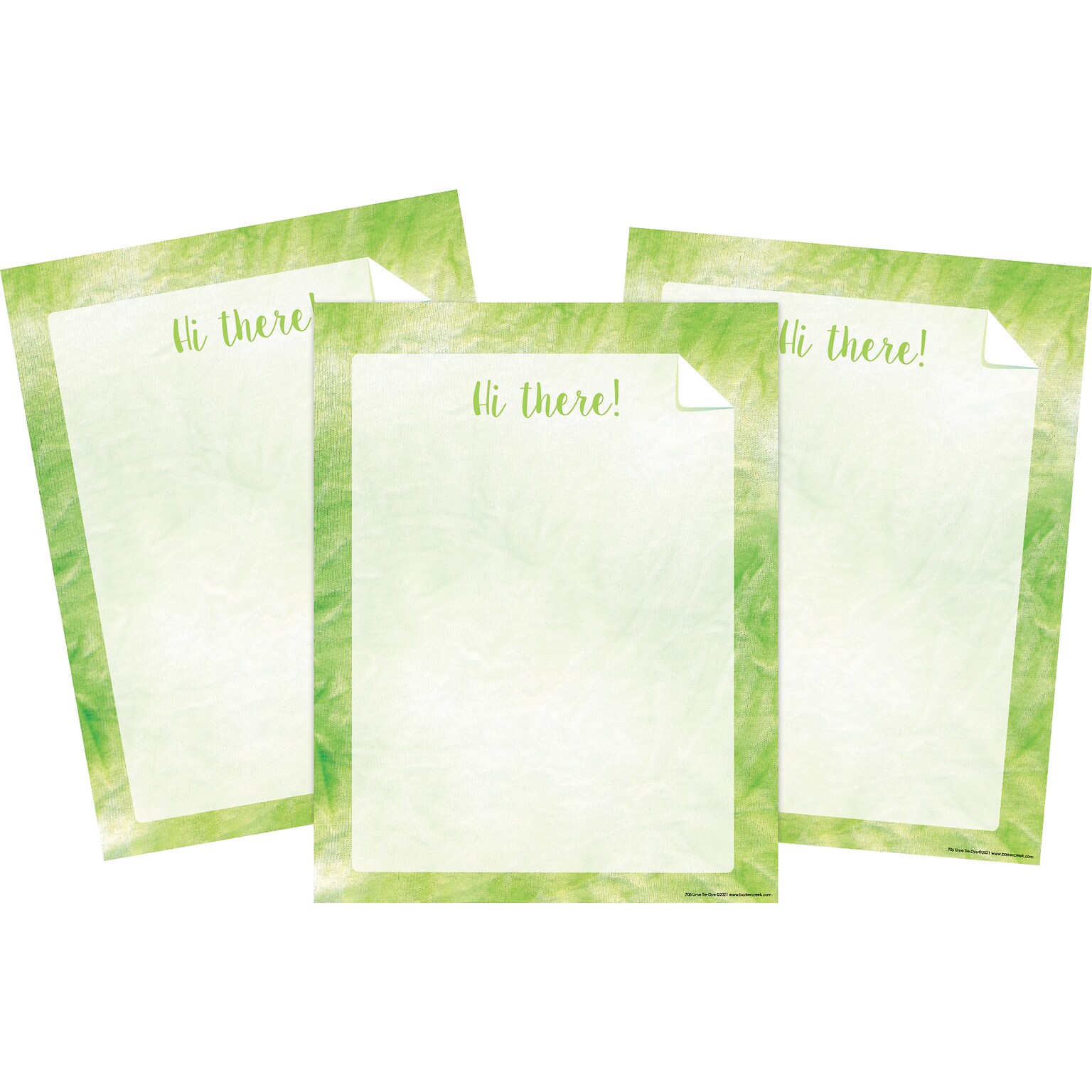 Barker Creek Tie-Dye & Ombré Computer Paper, 8.5 x 11, 60 lbs., Lime, 150 Sheets/Pack (4343)