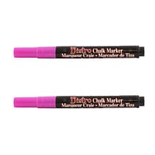 Marvy Uchida® Fine Point Erasable Chalk Markers, Hot Pink, 2/Pack (526482HPa)