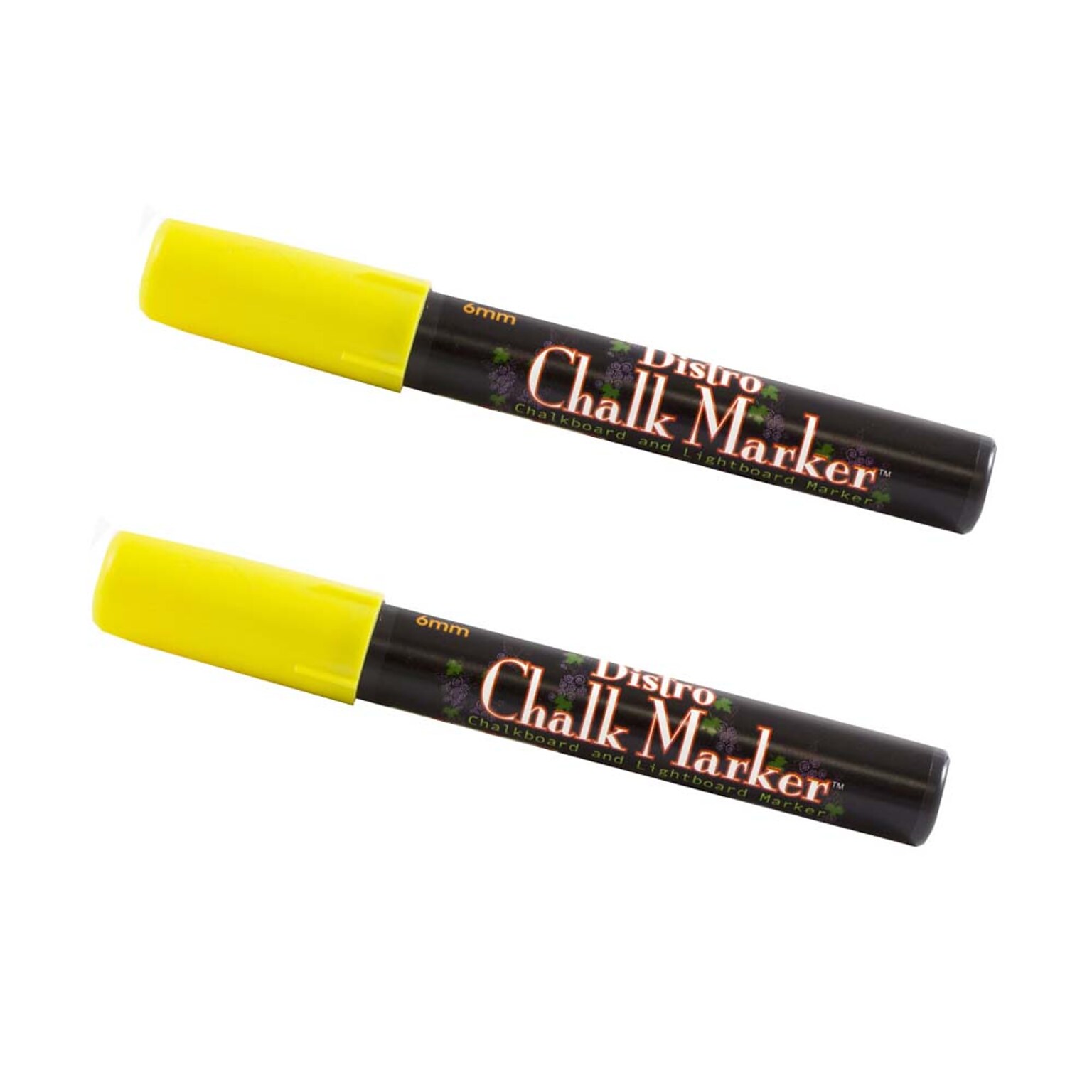 Marvy Uchida® Broad Point Erasable Chalk Markers, Yellow, 2/Pack (526480YEa)