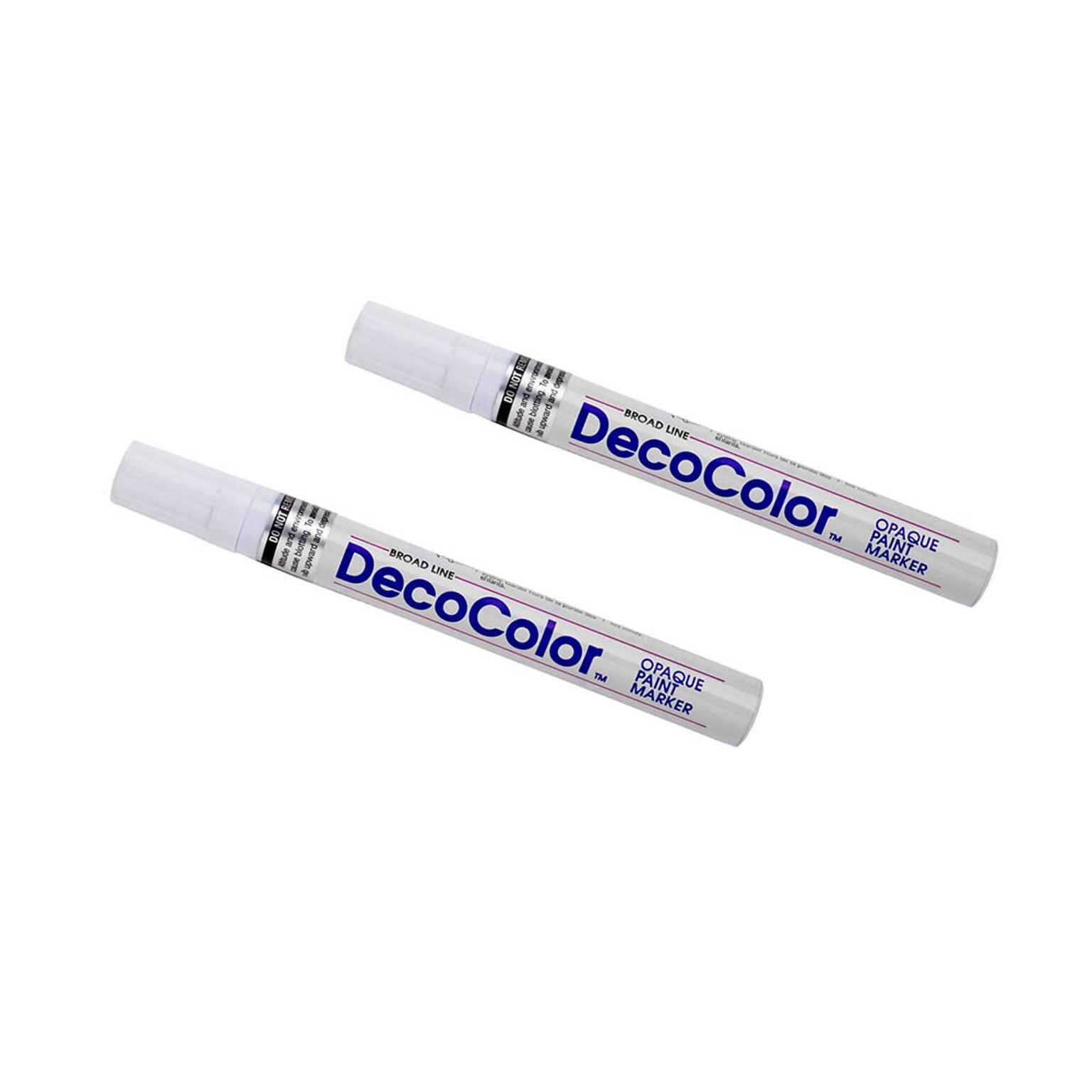 Marvy Uchida DecoColor Opaque Paint Markers, Broad Tip, White, 2/Pack (86525803a)