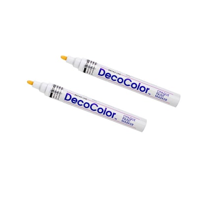 Marvy Uchida DecoColor Opaque Paint Markers, Broad Tip, White, 2/Pack (86525803a)