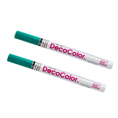 Marvy Uchida Opaque Paint Markers, Fine Tip, Teal, 2/Pack (7665910a)