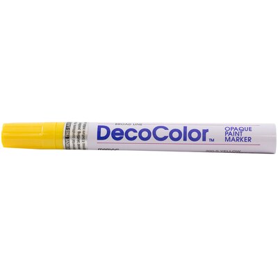 Marvy Uchida DecoColor Opaque Paint Markers, Broad Tip, Yellow, 2/Pack (526300YEa)
