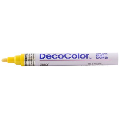 Marvy Uchida DecoColor Opaque Paint Markers, Broad Tip, Yellow, 2/Pack (526300YEa)