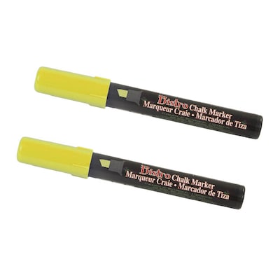 Marvy Uchida® Chisel Tip Erasable Chalk Markers, Yellow, 2/Pack (526483YEa)