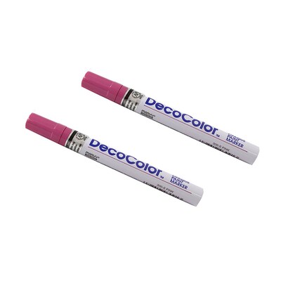 Marvy Uchida DecoColor Opaque Paint Markers, Broad Tip, Hot Pink, 2/Pack (265218843a)