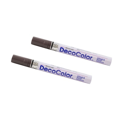 Marvy Uchida DecoColor Opaque Paint Markers, Broad Tip, Dark Brown, 2/Pack (526300DBa)