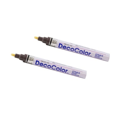 Marvy Uchida DecoColor Opaque Paint Markers, Broad Tip, Dark Brown, 2/Pack (526300DBa)