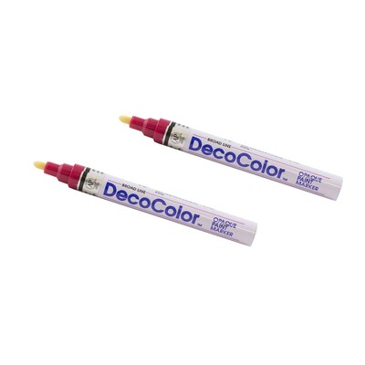 Marvy Uchida DecoColor Opaque Paint Markers, Broad Tip, Crimson Red Lake, 2/Pack (526300CLa)