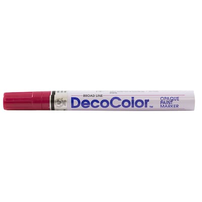 Marvy Uchida DecoColor Opaque Paint Markers, Broad Tip, Crimson Red Lake, 2/Pack (526300CLa)