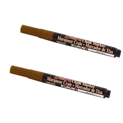 Marvy Uchida® Fine Point Erasable Chalk Markers, Brown, 2/Pack (526482BRa)