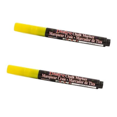 Marvy Uchida® Fine Point Erasable Chalk Markers, Yellow, 2/Pack (526482YEa)