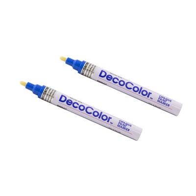 Marvy Uchida DecoColor Opaque Paint Markers, Broad Tip, Blue, 2/Pack (526300BUa)