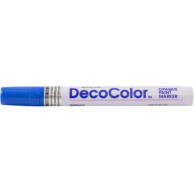 Marvy Uchida DecoColor Opaque Paint Markers, Broad Tip, Blue, 2/Pack (526300BUa)
