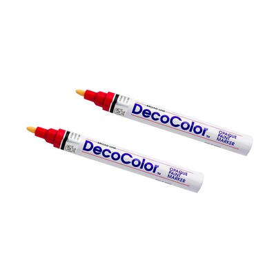 Marvy Uchida DecoColor Opaque Paint Markers, Broad Tip, Red, 2/Pack (86525802a)