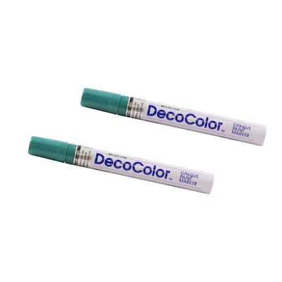 Marvy Uchida DecoColor Opaque Paint Markers, Broad Tip, Teal, 2/Pack (526300TEa)