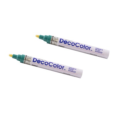 Marvy Uchida DecoColor Opaque Paint Markers, Broad Tip, Teal, 2/Pack (526300TEa)