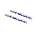 Marvy Uchida DecoColor Opaque Paint Markers, Broad Tip, Silver, 2/Pack (6524960a)