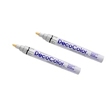 Marvy Uchida DecoColor Opaque Paint Markers, Broad Tip, Silver, 2/Pack (6524960a)