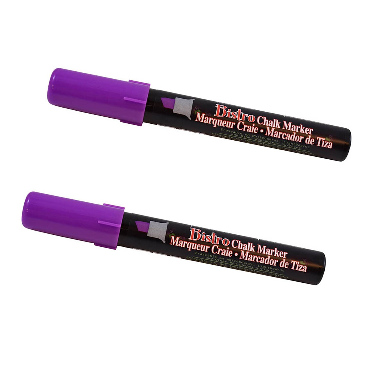 Marvy Uchida® Chisel Tip Erasable Chalk Markers, Purple, 2/Pack (526483PUa)