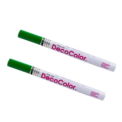 Marvy Uchida Opaque Paint Markers, Fine Tip, Green, 2/Pack (7665895a)