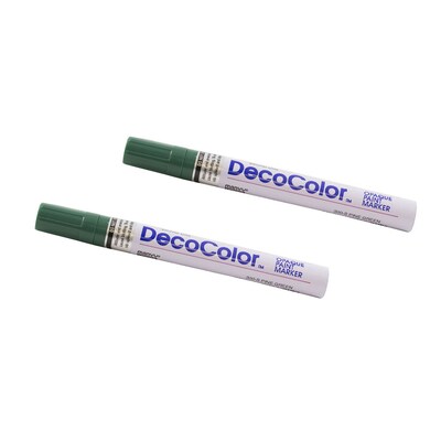 Marvy Uchida DecoColor Opaque Paint Markers, Broad Tip, Pine Green, 2/Pack (526300PGa)