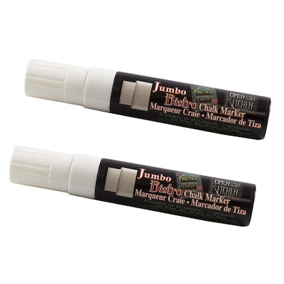 Marvy Uchida® Jumbo Point Erasable Chalk Markers, White, 2/Pack (526481WHa)