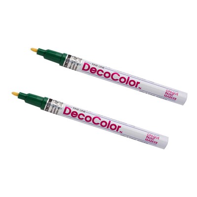 Marvy Uchida Opaque Paint Markers, Fine Tip, Pine Green, 2/Pack (7665904a)
