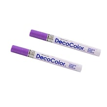 Marvy Uchida DecoColor Opaque Paint Markers, Broad Tip, Hot Purple, 2/Pack (526300HPa)