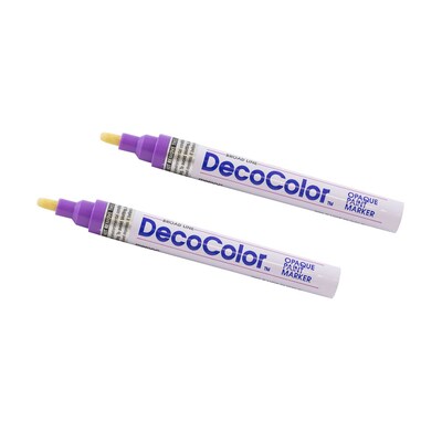 Marvy Uchida DecoColor Opaque Paint Markers, Broad Tip, Hot Purple, 2/Pack (526300HPa)