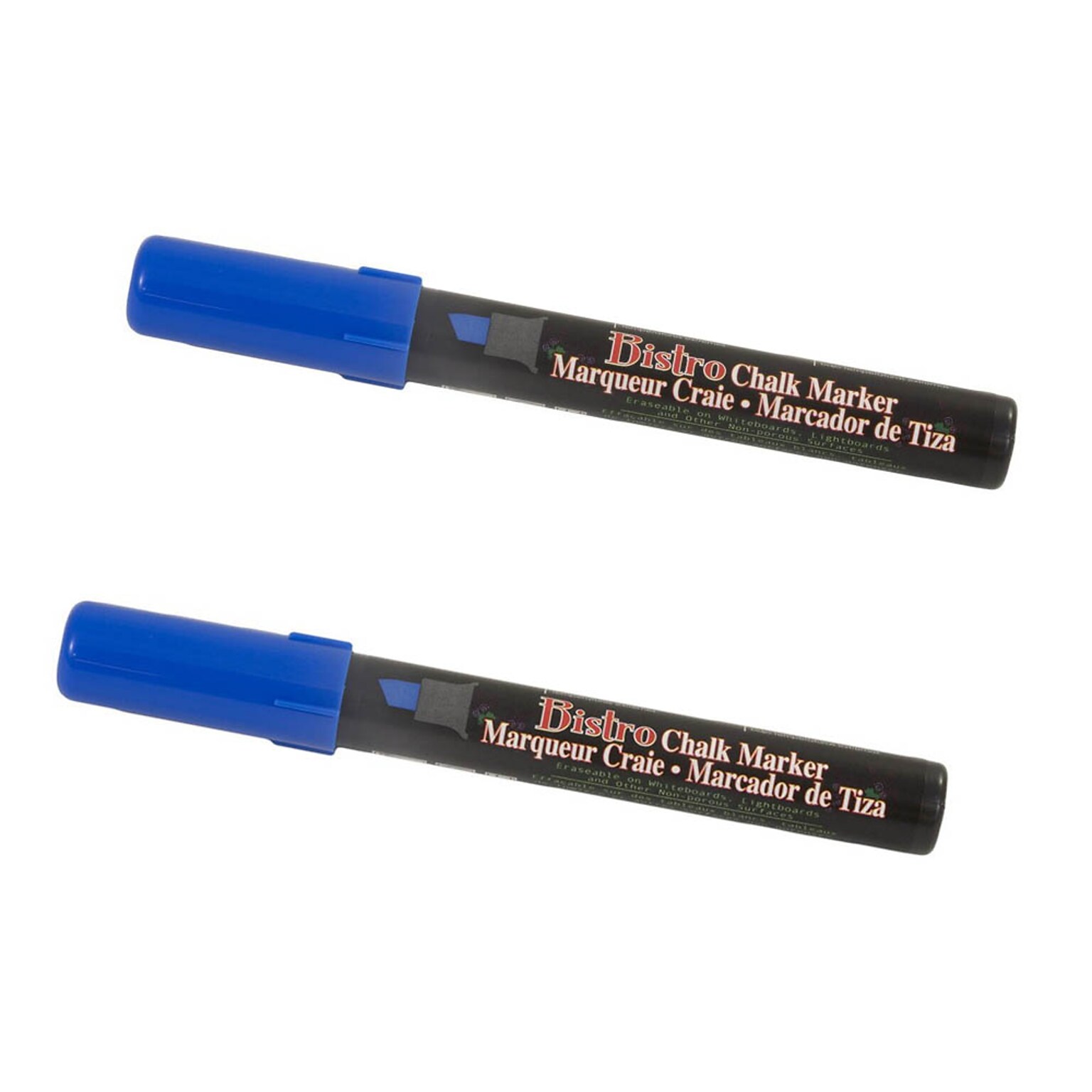 Marvy Uchida® Chisel Tip Erasable Chalk Markers, Blue, 2/Pack (526483BUa)