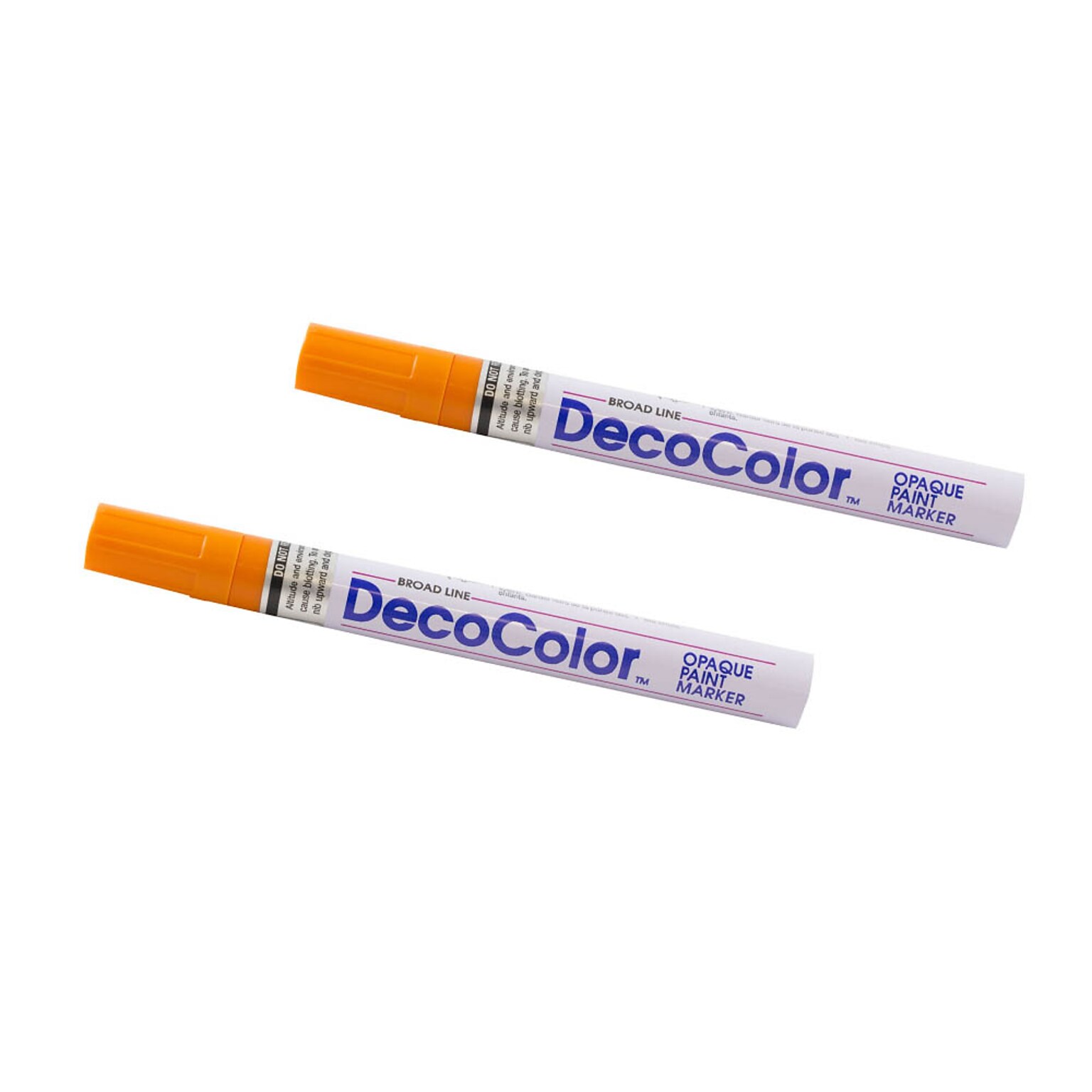 Marvy Uchida DecoColor Opaque Paint Markers, Broad Tip, Orange, 2/Pack (526300ORa)