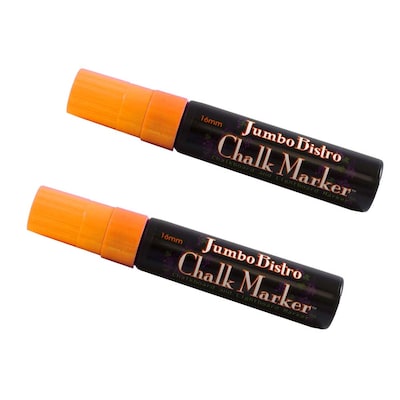 Marvy Uchida® Jumbo Point Erasable Chalk Markers, Orange, 2/Pack (526481ORa)