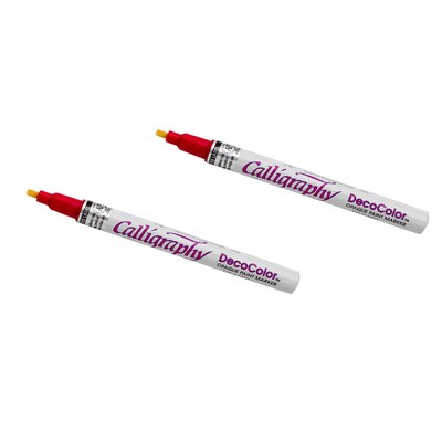 Marvy Uchida Calligraphy Opaque Paint Markers, Red, 2/Pack (6517629a)