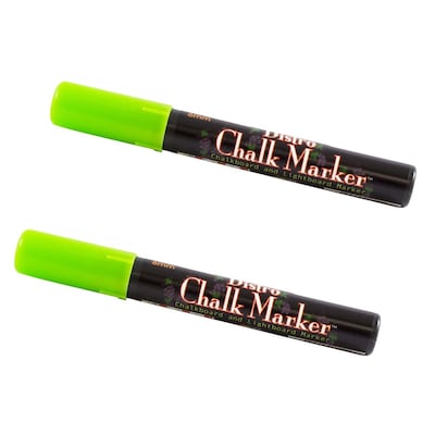 Marvy Uchida® Broad Point Erasable Chalk Markers, Lime Green, 2/Pack (526480LIa)