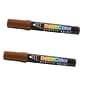 Marvy Uchida Acrylic Paint Markers, Chisel Tip, Brown, 2/Pack (526315BRa)