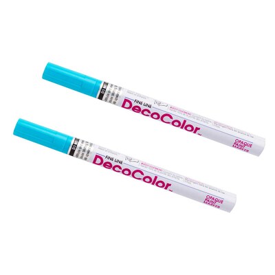 Marvy Uchida Opaque Paint Markers, Fine Tip, Light Blue, 2/Pack (7665897a)