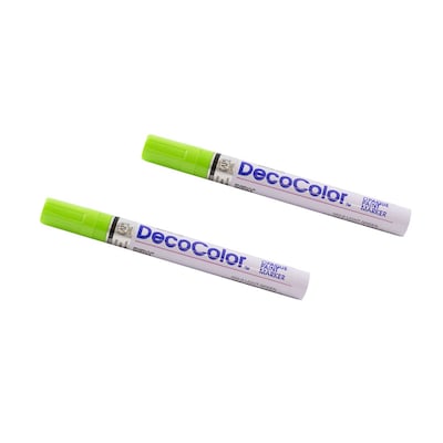 Marvy Uchida DecoColor Opaque Paint Markers, Broad Tip, Light Green, 2/Pack (526300LGa)