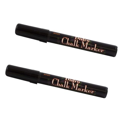 Marvy Uchida® Broad Point Erasable Chalk Markers, Black, 2/Pack (526480BAa)