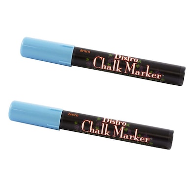 Marvy Uchida® Broad Point Erasable Chalk Markers, Baby Blue, 2/Pack (526480BBa)
