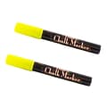 Marvy Uchida® Broad Point Erasable Chalk Markers, Neon Yellow, 2/Pack (526480NYa)