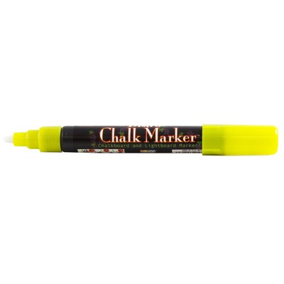 Marvy Uchida® Broad Point Erasable Chalk Markers, Neon Yellow, 2/Pack (526480NYa)