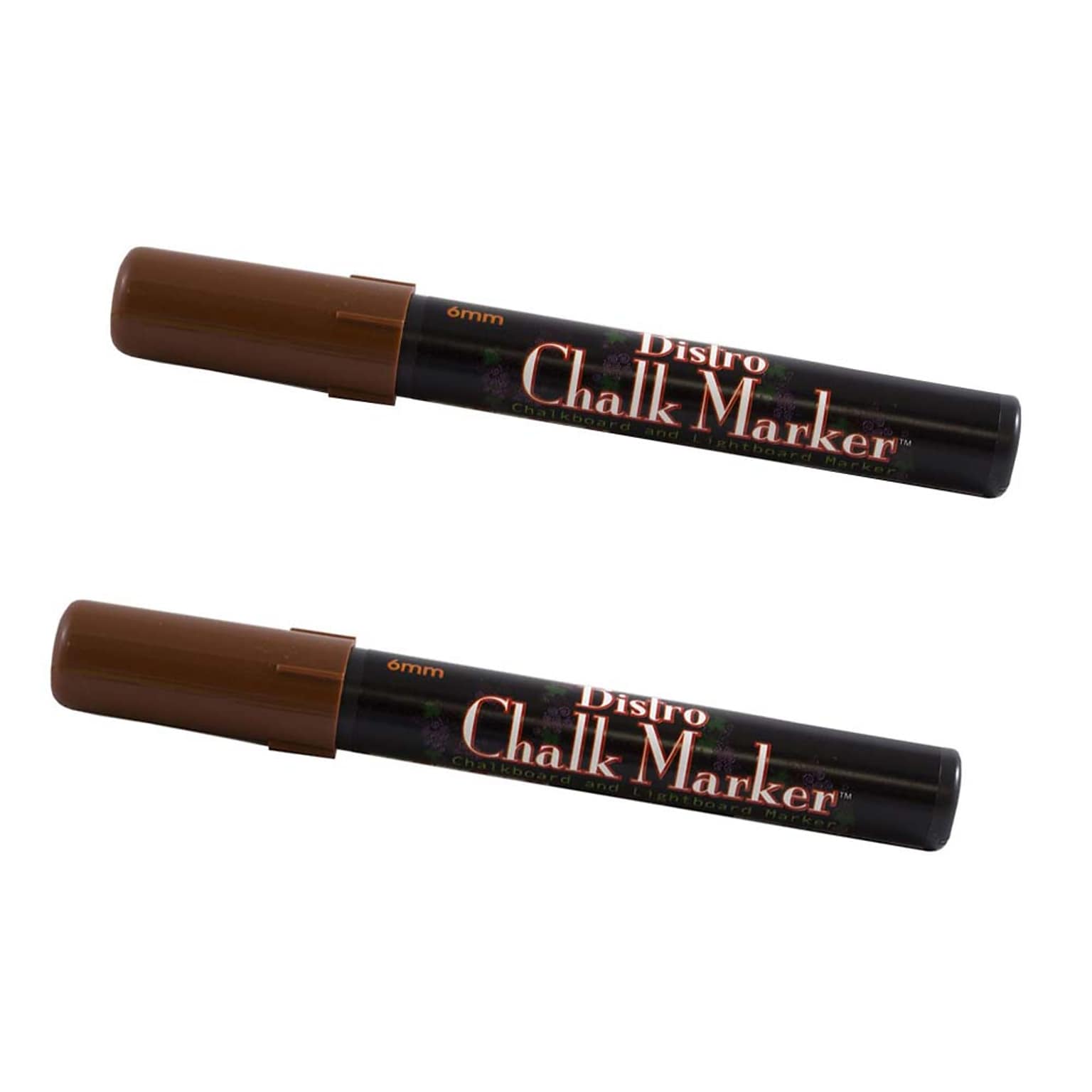 Marvy Uchida® Broad Point Erasable Chalk Markers, Brown, 2/Pack (526480BRa)