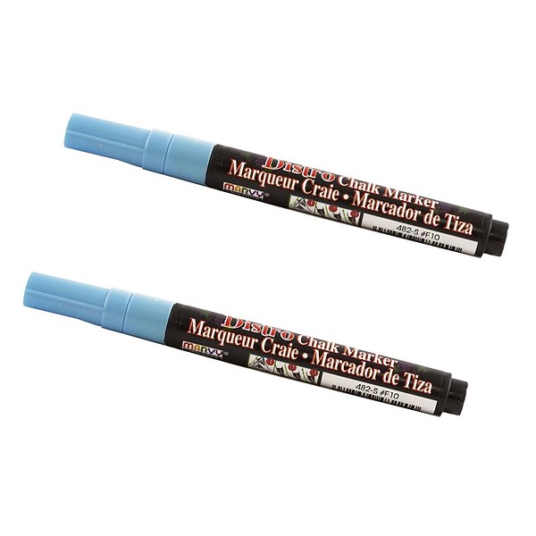 Marvy Uchida® Fine Point Erasable Chalk Markers, Baby Blue