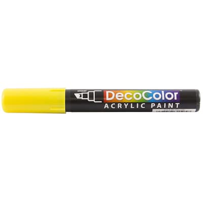 Marvy Uchida Acrylic Paint Markers, Chisel Tip, Yellow, 2/Pack (526315YEa)
