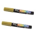 Marvy Uchida Acrylic Paint Markers, Chisel Tip, Gold, 2/Pack (526315GOa)